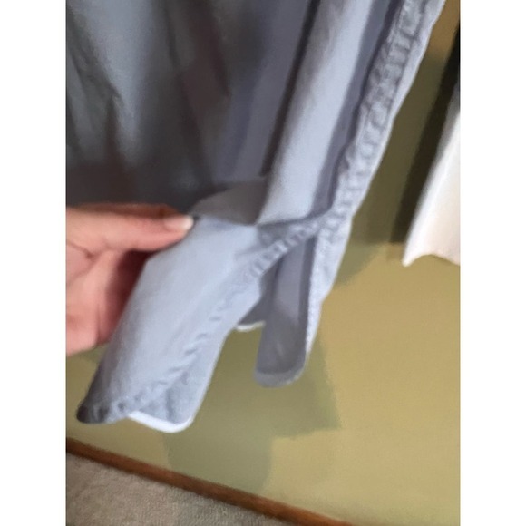 Equipment Arlette Blue White Button-Front French-Cuff Poplin Shirt M - Picture 5 of 7